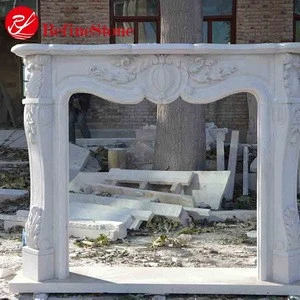 decorative natural white marble fireplace surround,marble stone fireplace