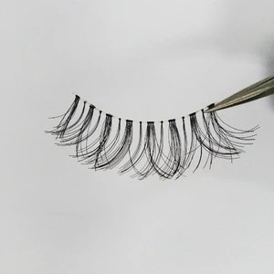 Delicate fiber strip human hair false eyelashes