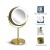 Import desk free rotating gold circle desktop golden cosmetic led makeup mirror from China