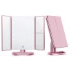 Desktop foldable makeup mirror with LED lights and sensor Travel Makeup Mirror Lighted LED Mirror