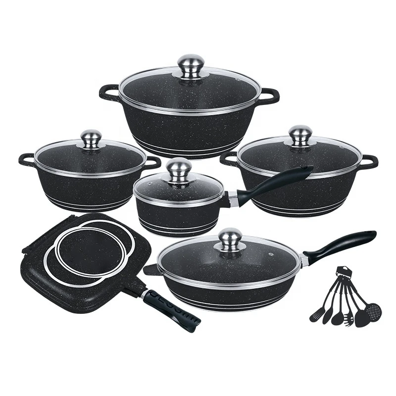dessini china luxury 23pcs frying pans pots kitchen ware non stick cooking forged aluminum cookware set
