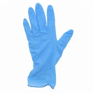 Disposable blue nitrile gloves for food processing from Malaysia manufacture