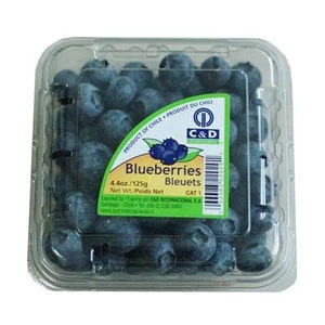 disposable plastic fruit tray, plastic PET blister fruit tray , blueberry box