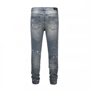 DiZNEW factory 2020 ripped knee patch  fashion men jeans  Shiny diamond patch denim