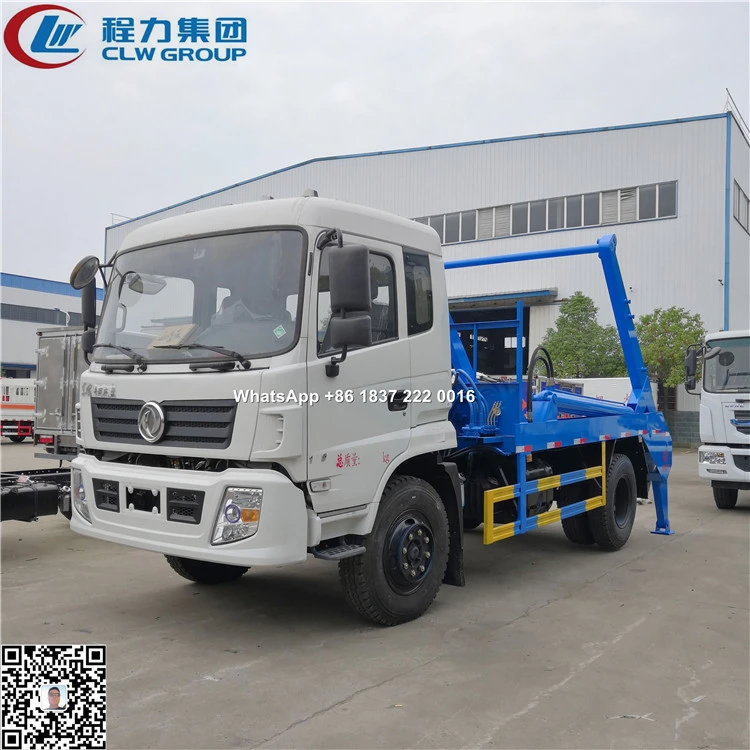 Dongfeng cheap price 8cbm 10cbm skip loader waste hydraulic arm garbage truck