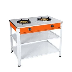 double burner stainless steel stander gas stove in Thailand