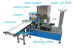 DP-SP-300 High Speed Individual Paper Drinking Straw Packaging Wrapping Machine with Printing Equipment