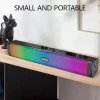 E-3554 Table Woofer Mini Soundbar Speaker Desktop Sound Bar RGB Gamer Bluetooth Speaker With 1200 mAh Battery