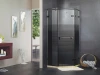 E831/LE-RELAX Glass Shower Room/Stainless Steel Shower Cabin 2 Fixed Panels+1Pivot Door Corner Entry Shower Screen