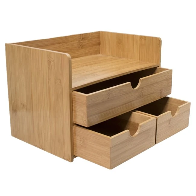 Eco Friendly Multifunction Desktop Stationery Wooden Office Desk Organizer