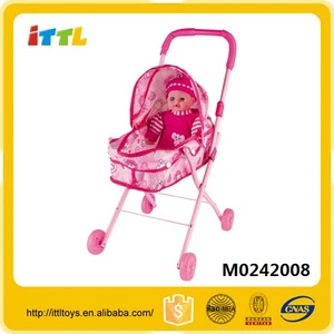 Eco-friendly stainless steel foldable baby stroller toy for kids