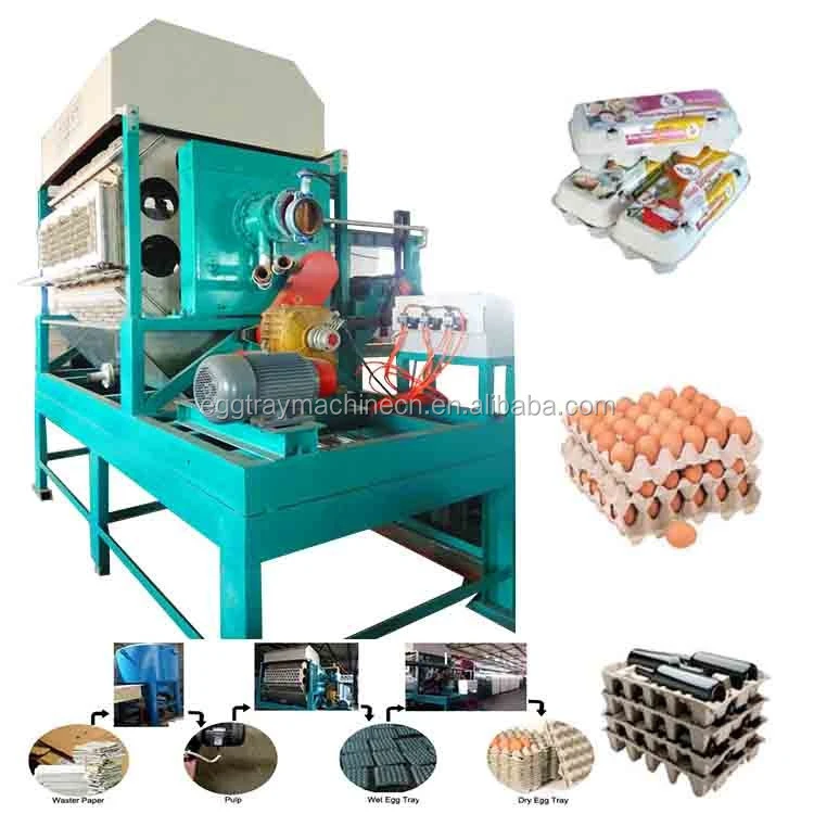 Egg Tray Forming Machinery egg carton box making machine Using waste paper Agricultural Waste Rice Straw Material