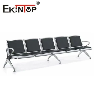 Ekintop Medical Reception Chairs Patient Black Leather Waiting Room Chairs