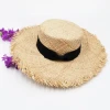 Elegant Lovely Raffia Straw Crochet Hat Bucket Lady Raffia Straw Fashion Women Lady Summer Beach Bucket Packable Foldable Hat