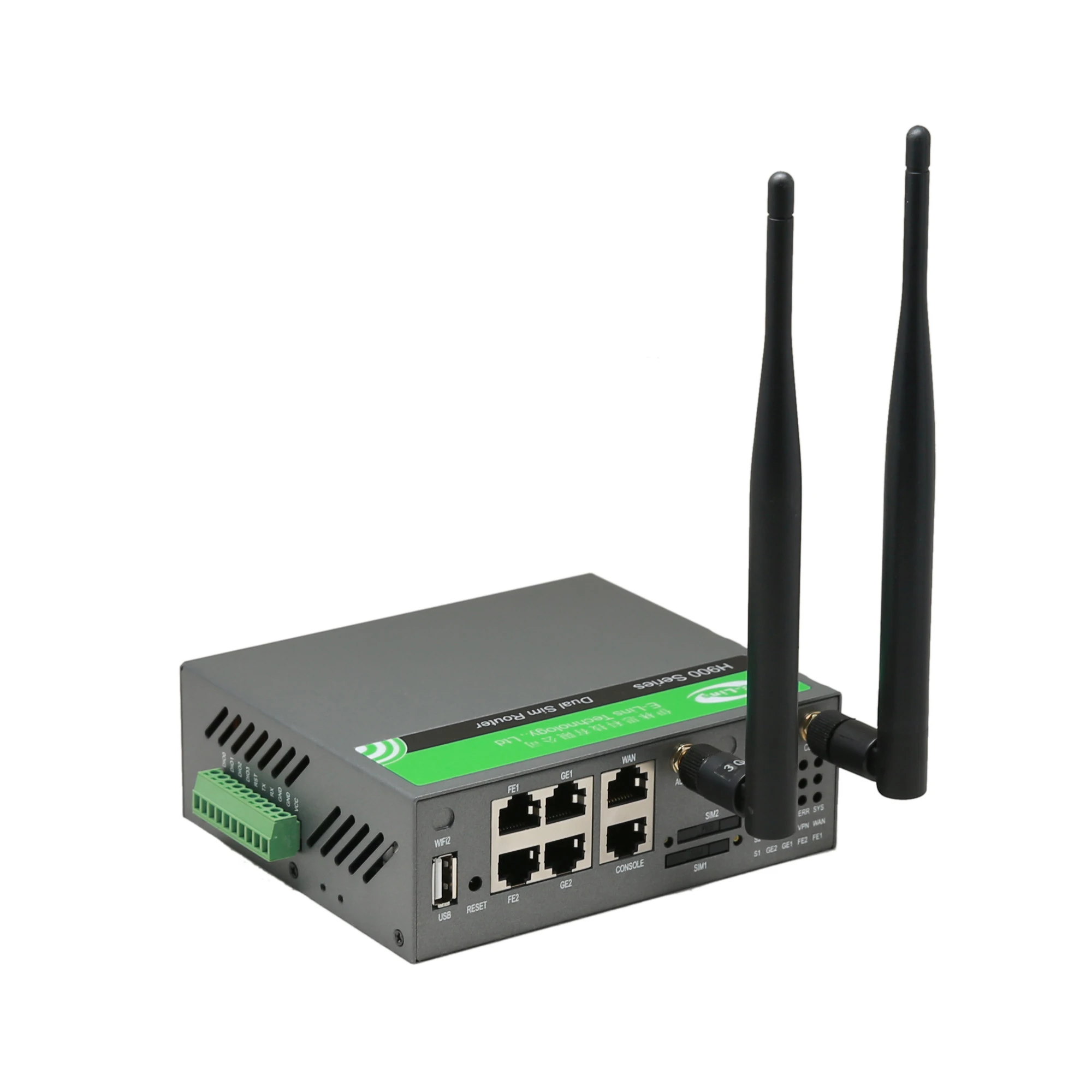 ELins H900 Dual SIM 5G SIM Card Router Replaceable External Antenna GPS VPN Serial Modbus DI/DO