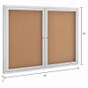 Enclosed Bulletin Board - Cork - Aluminum Frame - 48&quot; x 36&quot; - 2 Door