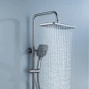 Exposed Wall Mounted Bathroom Shower Faucet Thermostatic Shower Set with Brass Shower Tap Mixer