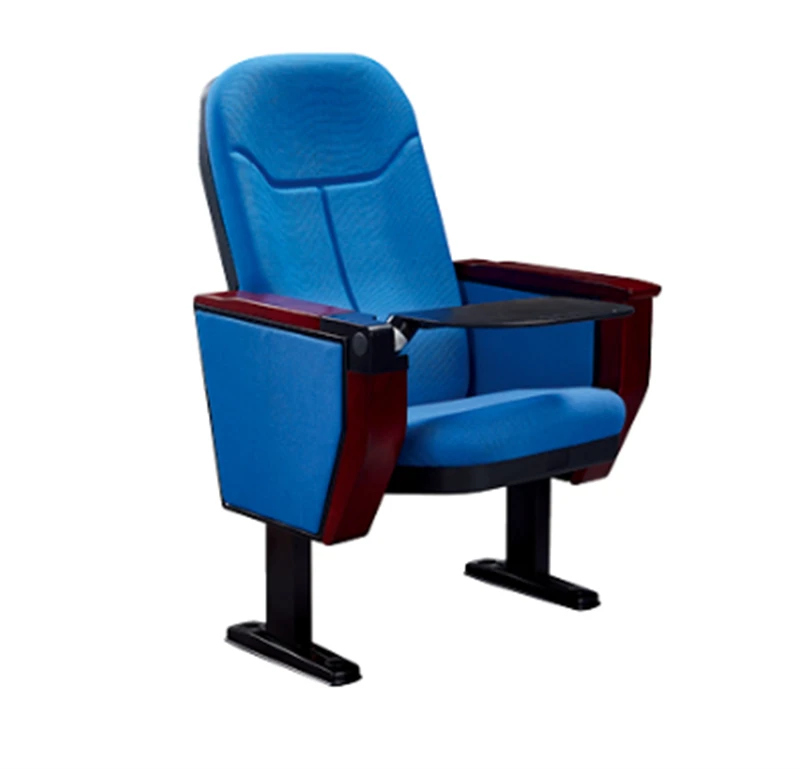 Factory Custom Folding Cinema Auditorium Seat Theater Wholesale Padded Blue Armrest Church Chairs