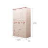Factory customized children&#39;s room wardrobe girl&#39;s lovely wood material environmental protection 3 doors 2 drawers wardrobe