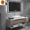 Factory Modern design solid surface Plywood cabinet bathroom vanity