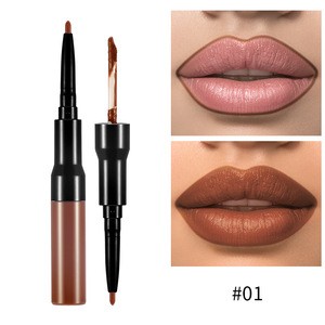 Factory price Dual Lip liner 15 Colors Lipstick Vegan Easy Coloring Waterproof Liquid Lipstick Vendor Cosmetics