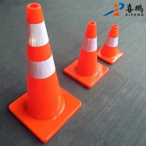 Factory Sale Soft 2.3kg 70cm PVC Orange Traffic Cone For Road Safety