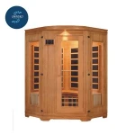 Factory supplier indoor freestanding solid wood 2 person dry steam sauna room