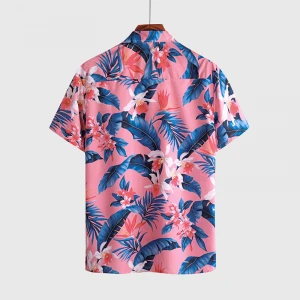 Factory supply custom funny print 100 rayon short sleeve high quality hawaiian shirts for men