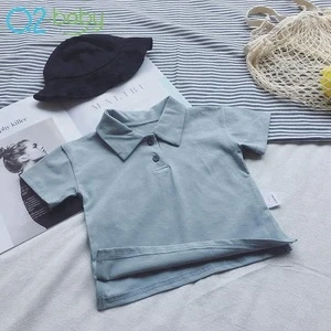 Factory wholesale simple design pure color polo collar baby t-shirt 1931