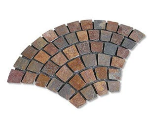 Fan shaped slate cobblestone pavers lowes