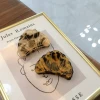 Fashion Leopard Women Tortoise Shell Shape Hair Crab Clips Elegant Cellulose Acetate Hair Claw
