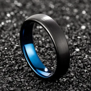 Fashionable single titanium jewelry tungsten ring black