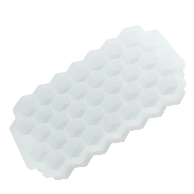 FDA approved Food Grade BPA Free 37 Cavity Silicone Hexagon  ice Tray for Drink Wine Liqueur
