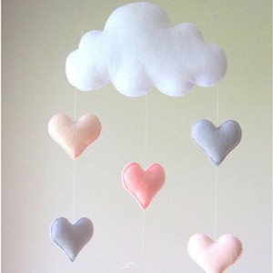felt baby mobile with moon star and cloud