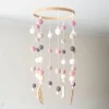 Felt Ball Bed Bell Mobile Crib Jewelry Creative Pendant Toy Wooden Wind Chime Nursery Decoration Baby Room Decor