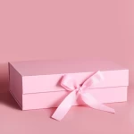 Flap Lid Cardboard Gift Closure Paper Gift Packaging Box With Ribbon