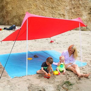 Folding aluminium poles beach canopy tent Beach Shade Portable Canopy Sun Shelter with Sandbag Anchors family camping tent