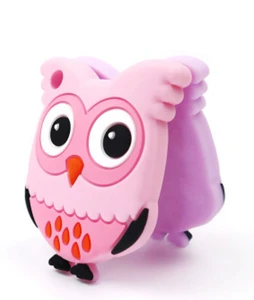 Food Grade BPA Free Custom Owl Shape Silicone Animal Pendant Baby Teething Toy Silicone Baby Teether