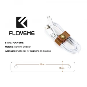 Free Shipping 1 Sample OK FLOVEME Desk Phone Charger Cable Clip Leather Cable Holder Usb Wire Winder Earphone Organizer