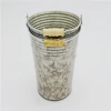 galvanized plant bucket with wood handle low price tall metal flower vase