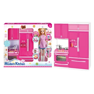 Girls toys new design plastic food kids pretend play set kitchen toy for children