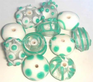 Glass Beads for Bracelet / Handmade Glass Beads / Disc shaped beads