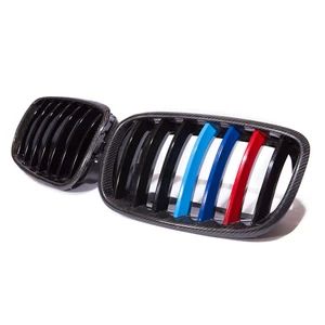 Glossy Real Carbon Fiber Car Front Grille For BMW