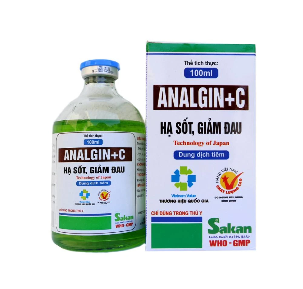 GMP certified Veterinary Medicine ANALGIN + C 100ml Analgin and Vitamin C - Antipyretic Analgesics - Best Competitive price