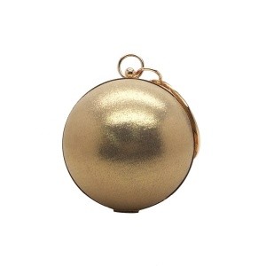 Gold sequin ball shaped ring handle daily party wedding clutch evening bag with metal chain