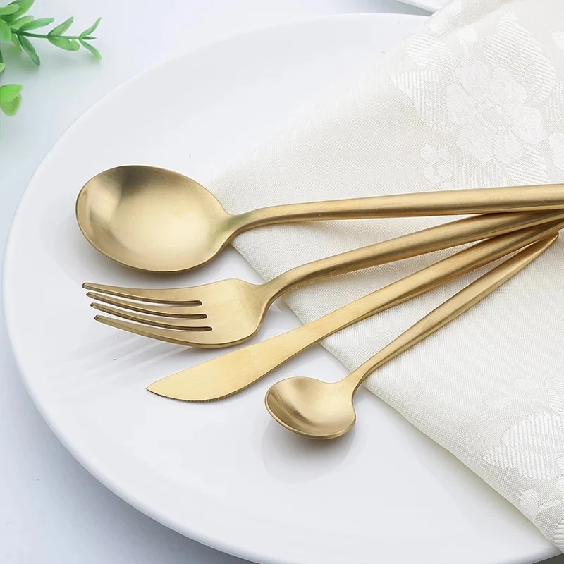 Golden Stainless Steel Cutlery Flatware Set 304 Food Grade Wholesale