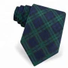 Green Checker Woven Silk Tie