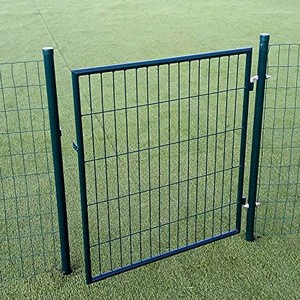 Green tube welded economical Garden Gate with Euro Fence
