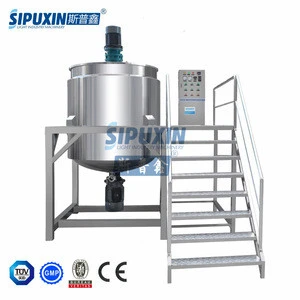 Guangzhou Sipuxin shampoo making machine, stainless steel liquid blending mixer,small factory making equipment