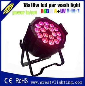 Guangzhou the stage lighting 18pcs rgbwa uv led par 18x18w 6in1 zoom led par uplighting for party